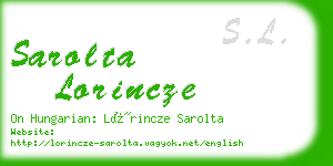 sarolta lorincze business card